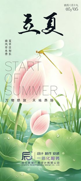 立夏节气插画海报