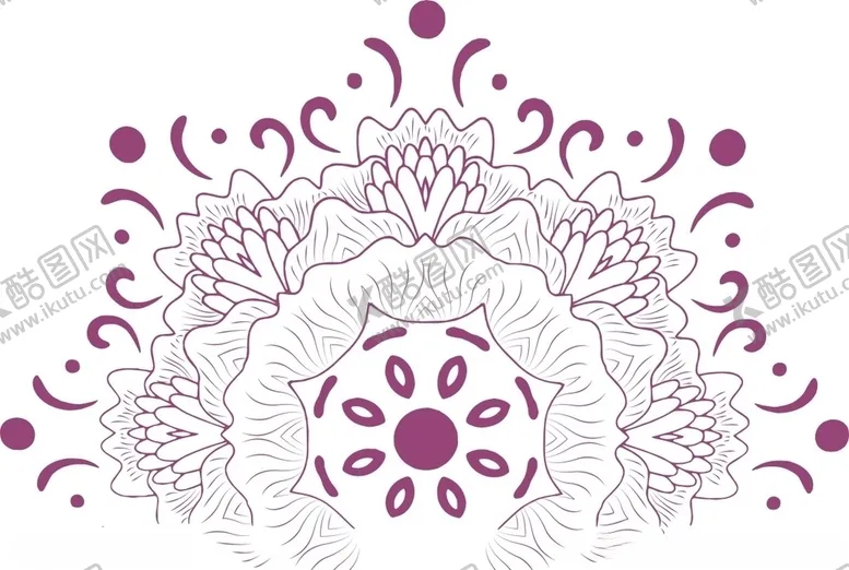 编号：96293203301208137443【酷图网】源文件下载-花纹花矢量线条