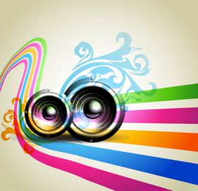 音乐背景创意动感标志