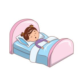 卡通小朋友睡觉