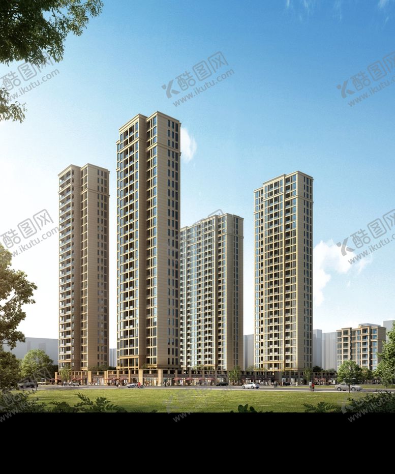 编号：12782205131744588111【酷图网】源文件下载-小区别墅洋房排屋园林景观