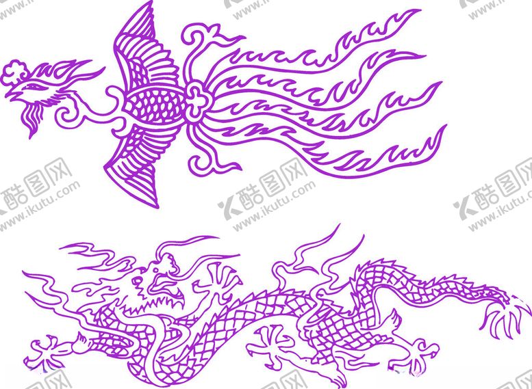 编号：61444304242149546937【酷图网】源文件下载-龙凤传统图案设计元素