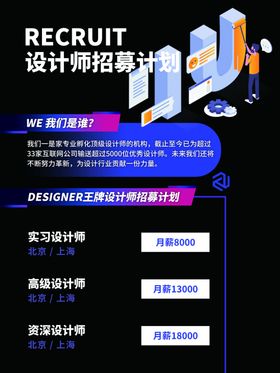 招聘展架模板单页高薪诚