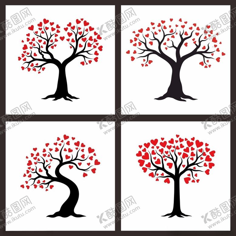 编号：75110304081430052067【酷图网】源文件下载-矢量爱心树