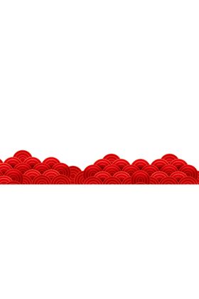 红色花边祥云花边框