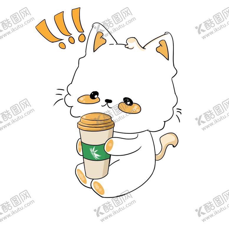 编号：61656107041303199411【酷图网】源文件下载-拿着杯子的猫咪