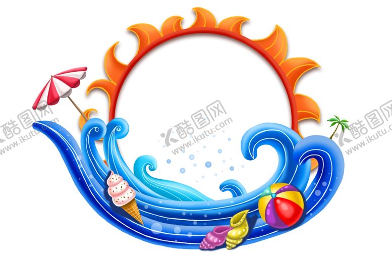 编号：65919709241610247578【酷图网】源文件下载-海浪边框背景