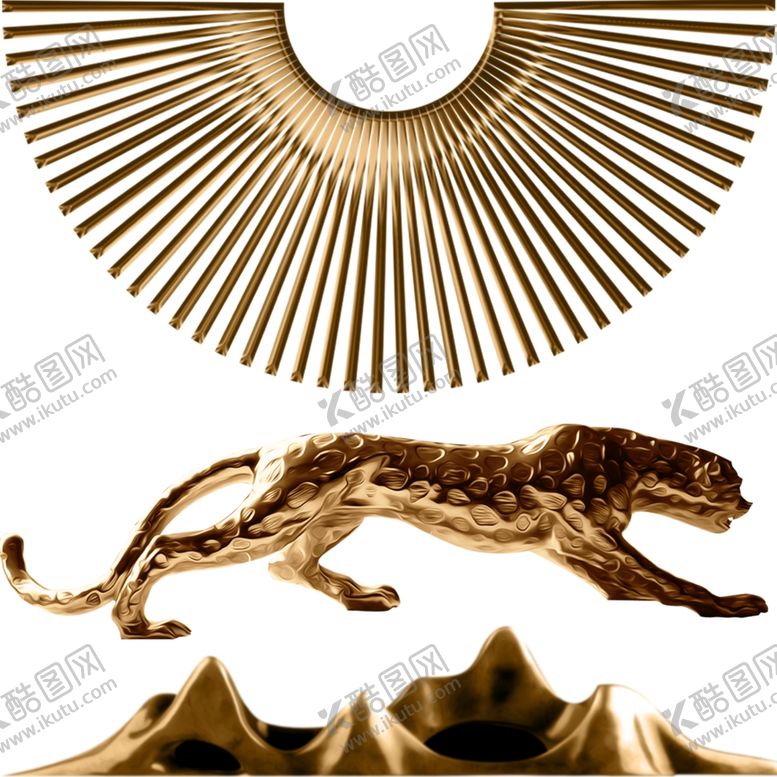 编号：91622704182309376166【酷图网】源文件下载-扇形猎豹金山装饰品