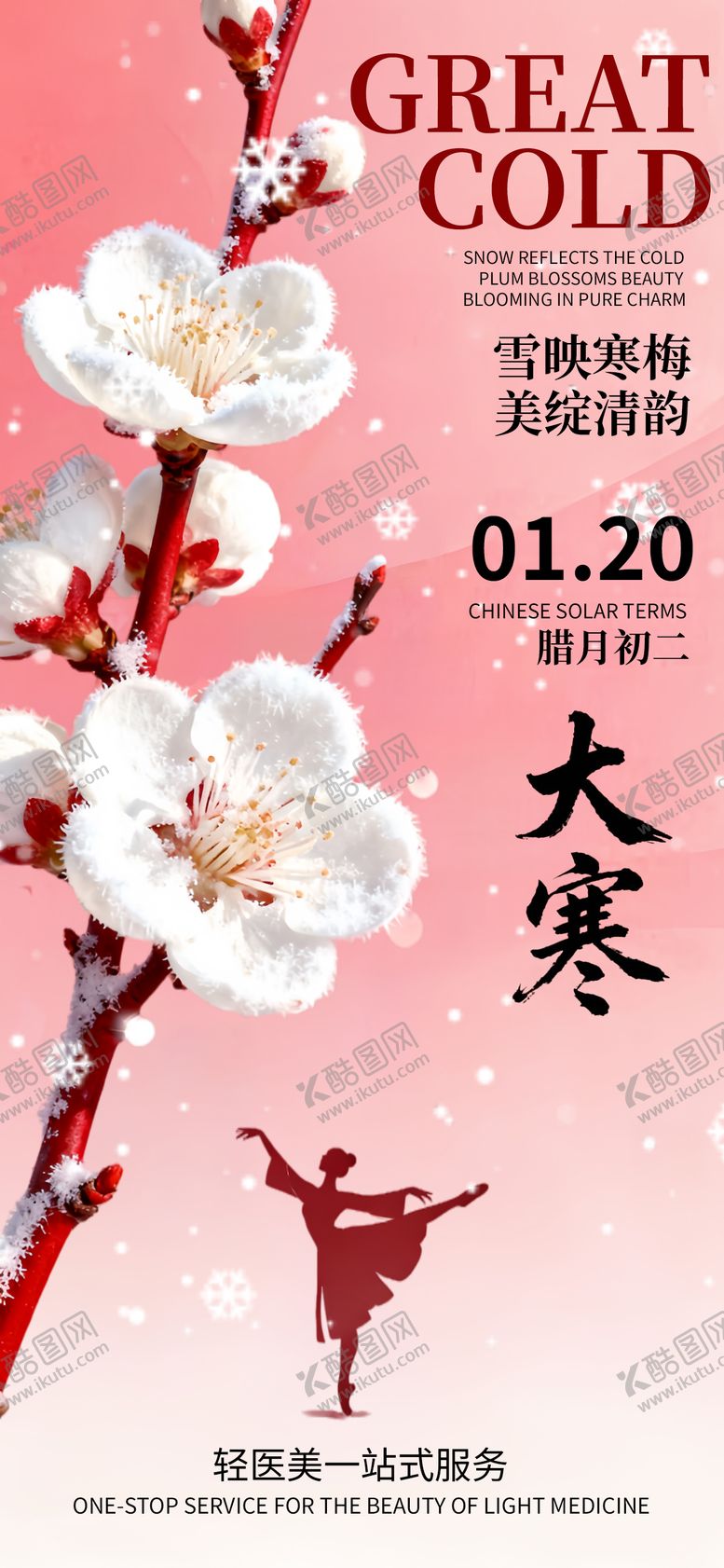 编号：19179301100207316723【酷图网】源文件下载-大寒节气梅花国风唯美海报