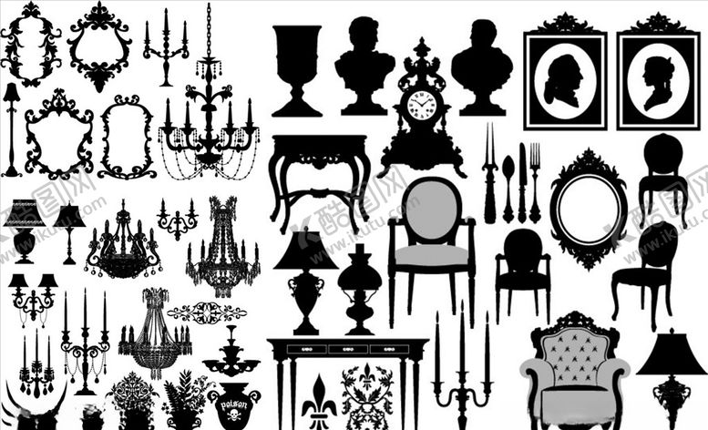 编号：89495209240650595478【酷图网】源文件下载-矢量家具剪影