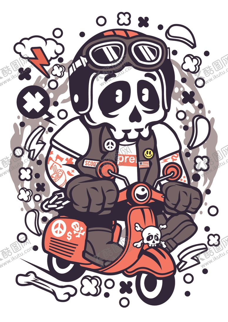 编号：54479910072255082292【酷图网】源文件下载-嘻哈创意卡通印花图案