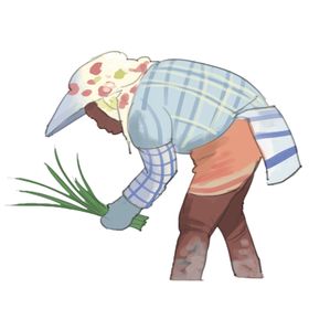插秧农忙人物海报素材