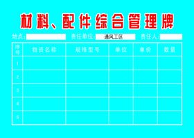 材料管理牌