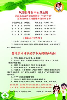 医疗团队服务联系卡