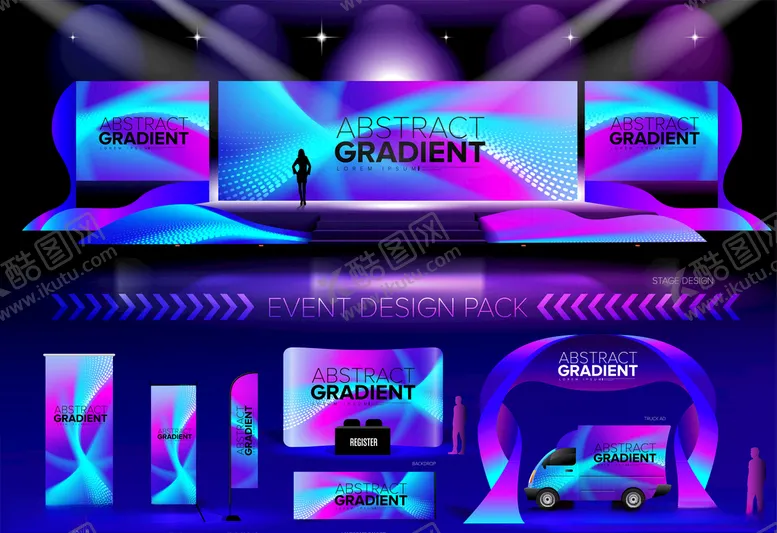 编号：13721909130034158985【酷图网】源文件下载-炫酷抽象展板系列