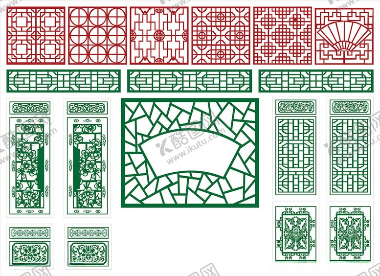 编号：14315810120143216461【酷图网】源文件下载-窗花镂空花纹屏风隔断雕花