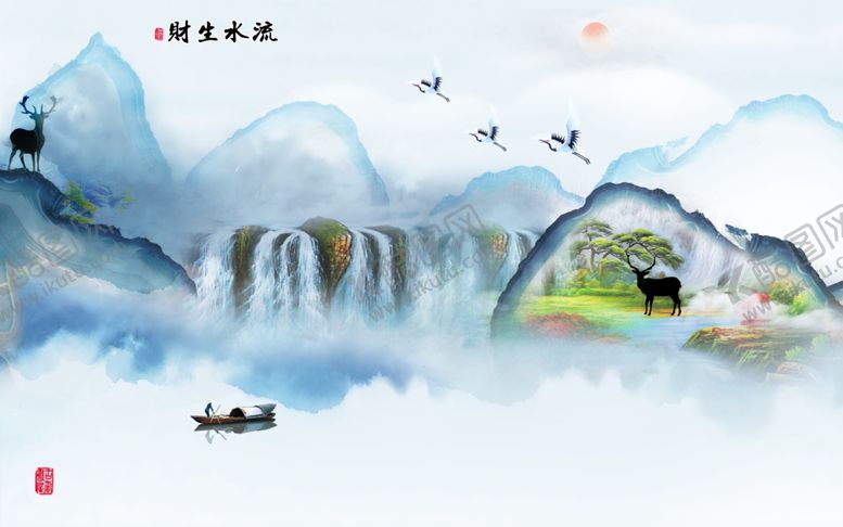 编号：21359007050318398473【酷图网】源文件下载-新中式水墨山水