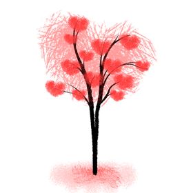 多彩爱心树
