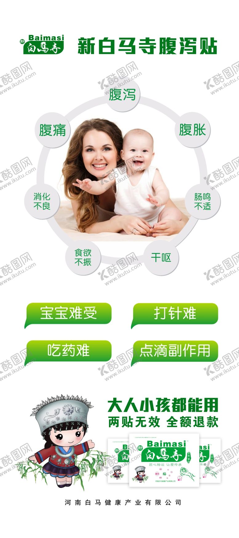 编号：48419109200454412131【酷图网】源文件下载-腹泻贴展架