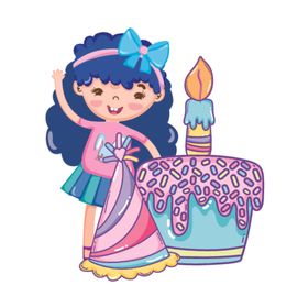 卡通生日女孩