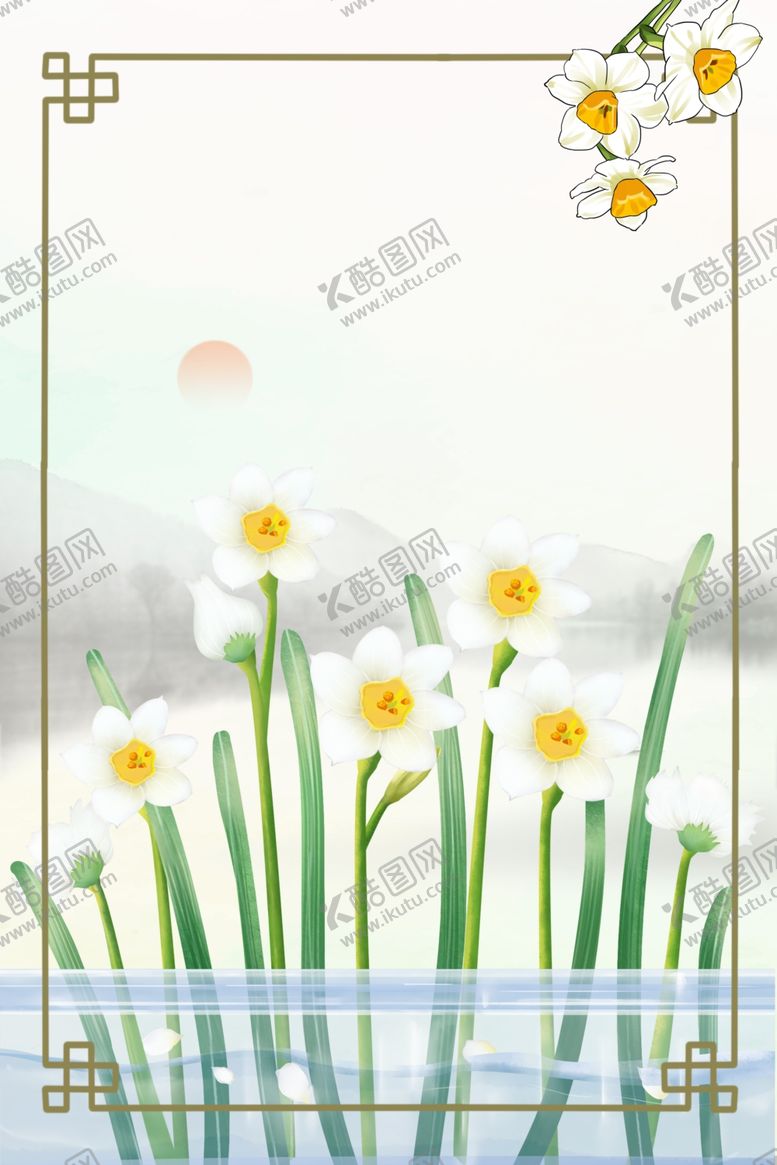 编号：37288204212033424993【酷图网】源文件下载-水仙花素材背景