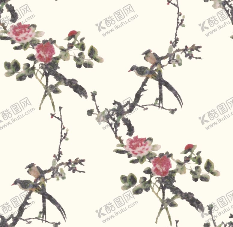 编号：68905404042336126025【酷图网】源文件下载-花鸟中式风无缝图案设计