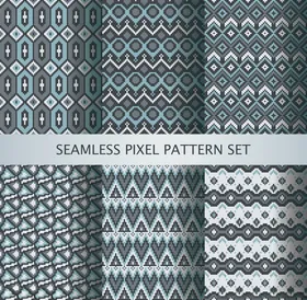 几何图案无缝背景集合