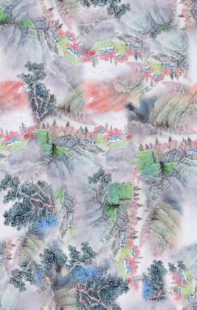 水墨山水印花