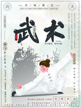 中华武术文化艺术易拉宝海报设计