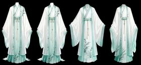 古风飘逸白色汉服展示