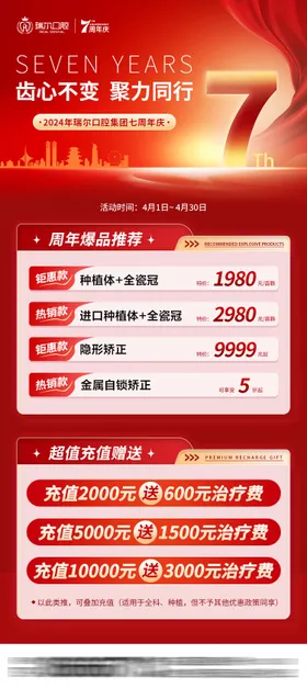 7周年庆口腔活动海报