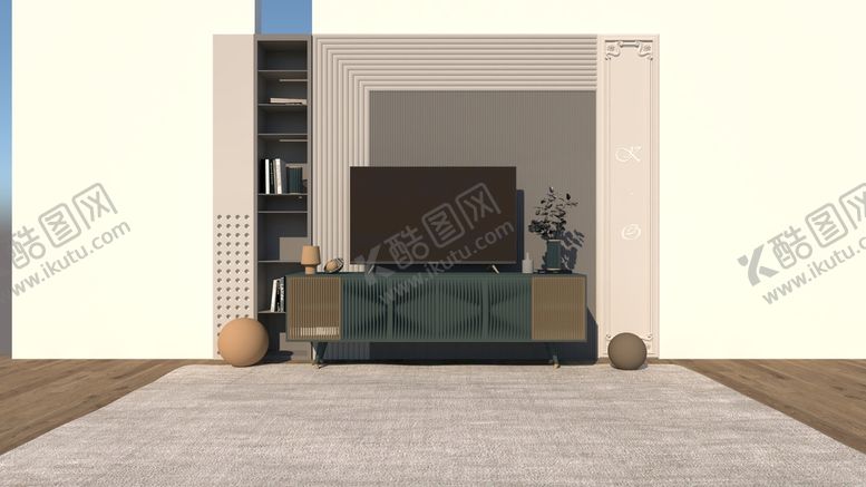 编号：49736209161004564712【酷图网】源文件下载-创意家居电视墙模型