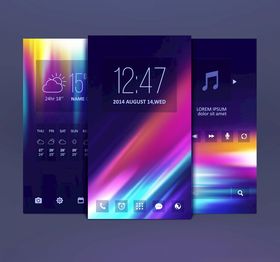 绚丽多彩手机界面设计图