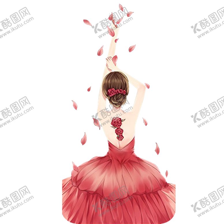 编号：37023810310154521493【酷图网】源文件下载-红色礼服女孩