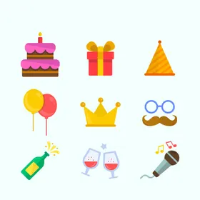 生日相关元素节喜庆装饰图