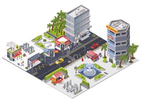 等距视角城市素材