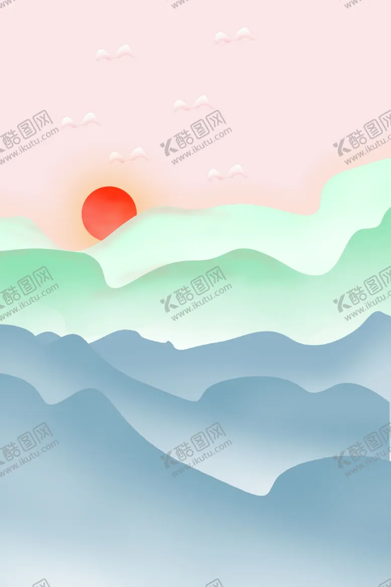 编号：25012201130309014332【酷图网】源文件下载-山水插画素材