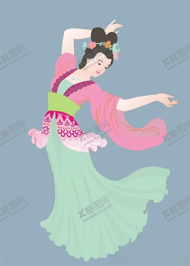 编号：14483409290103012900【酷图网】源文件下载-古代美女跳舞