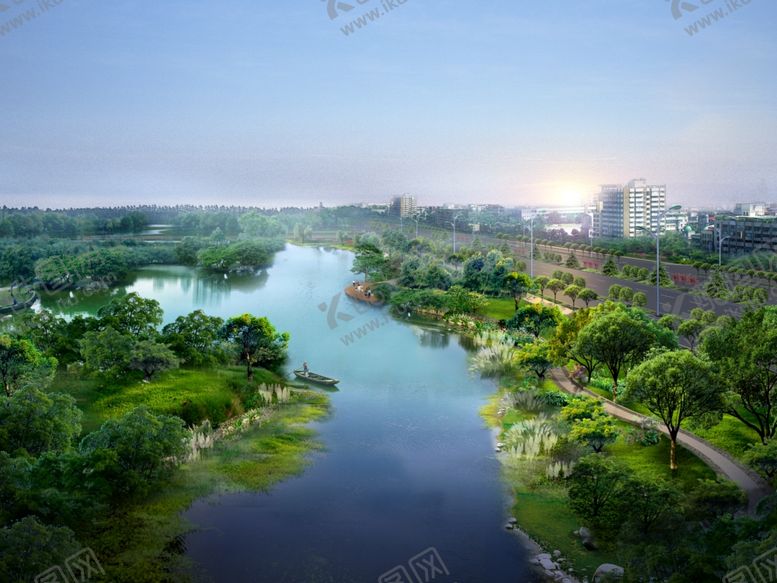 编号：11821706300909129726【酷图网】源文件下载-城市公园绿化景观分层效果图