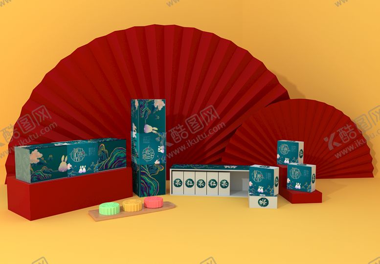 编号：43285009200758599863【酷图网】源文件下载-中秋月饼礼盒包装样机