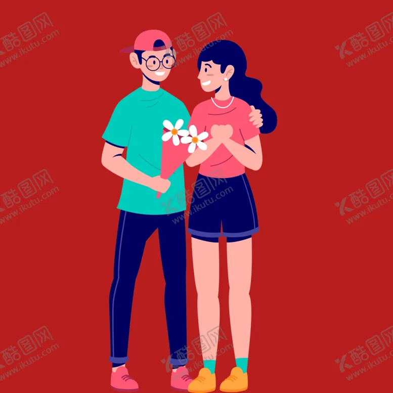 编号：83653702050343038850【酷图网】源文件下载-手绘情侣恋人