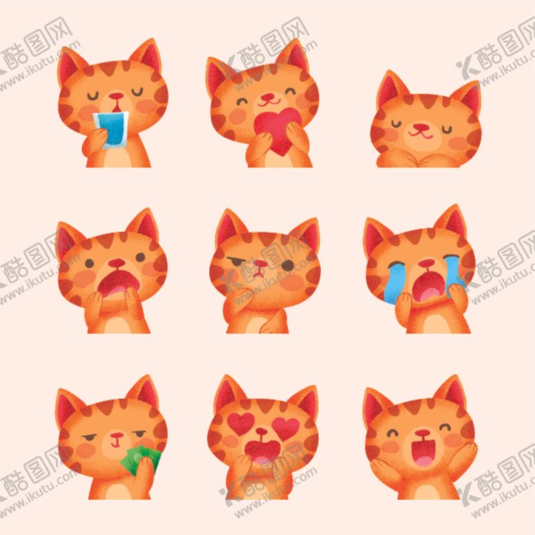 编号：32301510252051433839【酷图网】源文件下载-可爱猫咪表情集合