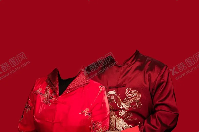 编号：20447701281419474800【酷图网】源文件下载-红色服饰结婚证件照
