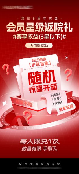 医美会员尊享权益盲盒海报