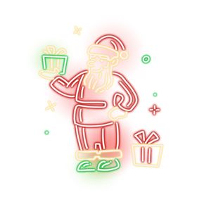 圣诞老人可爱霓虹灯