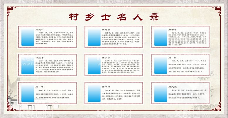 编号：27318710311802144970【酷图网】源文件下载-乡贤介绍