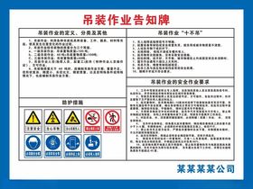 吊装作业告知牌