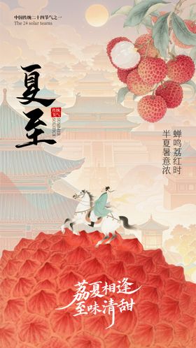 夏至荔枝节气海报