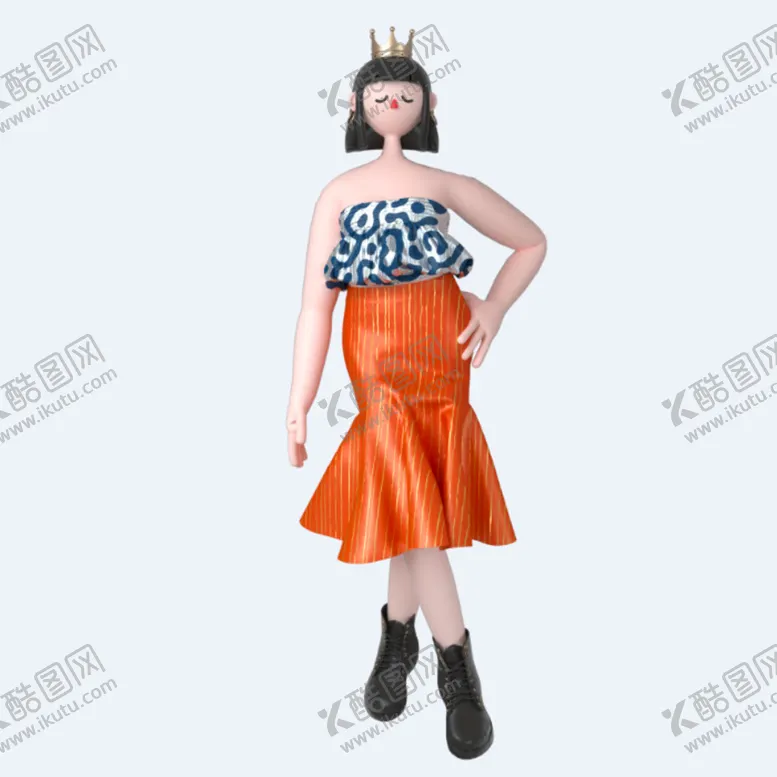 编号：10462801181402341278【酷图网】源文件下载-C4D模型 卡通人  