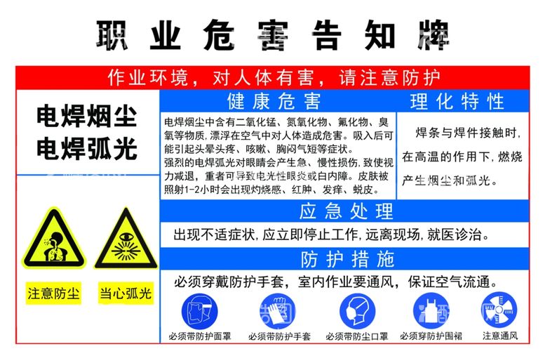 编号：58631012101707351217【酷图网】源文件下载-职业危害告知牌